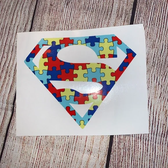 Superman Autism Awareness Puzzle Decal - Picture 2 of 3